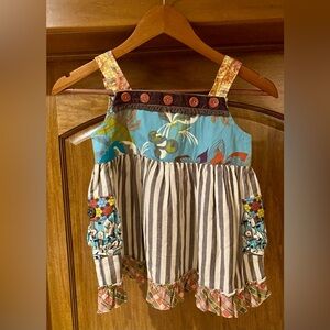NWT Matilda Jane Floral and Striped Apron Blouse